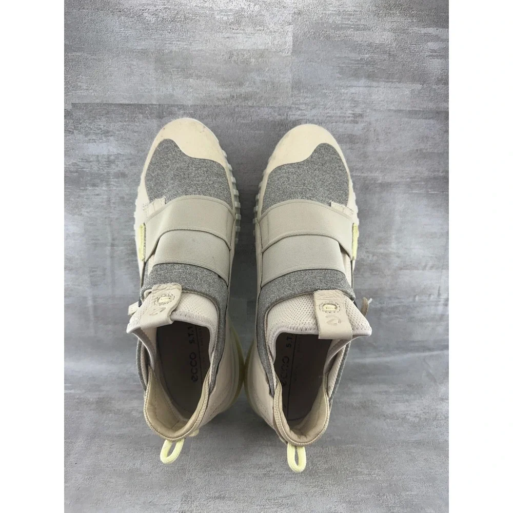 ECCO ST.1 Hybrid Lite Women Beige Grey Leather Suede Slip On Sneakers Size 38